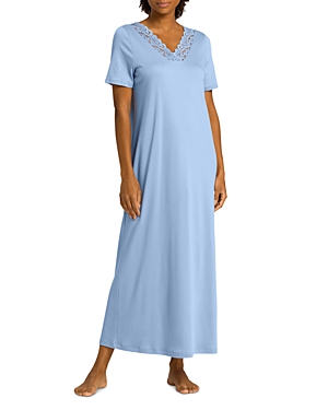 HANRO MOMENTS SHORT SLEEVE LONG GOWN