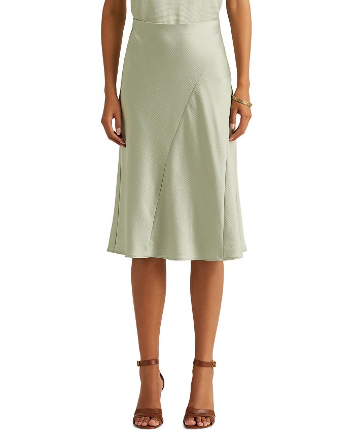 Satin Slip Skirt-Olive Green