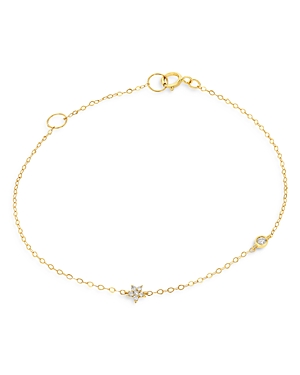 Moon & Meadow 14k Yellow Gold Diamond Star Chain Bracelet