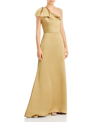 Amsale One Shoulder A Line Gown | Bloomingdale's