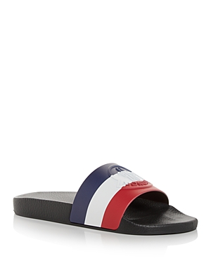 Moncler Basile Black Rubber Sliders In White