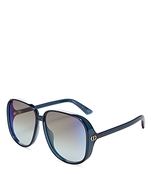 Dior Women's Square Sunglasses, 63mm In Blue/blue Solid