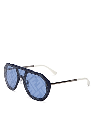 Fendi Women's Shield Aviator Sunglasses, 142mm In Blue