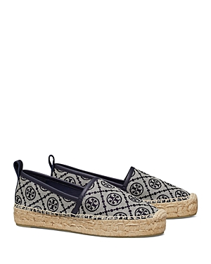 TORY BURCH WOMEN'S MONOGRAM PLATFORM ESPADRILLE FLATS