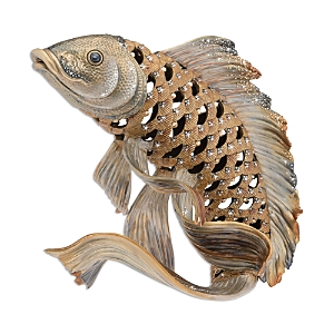 Shop Jay Strongwater Asagi Koi Fish Figurine In Platinum