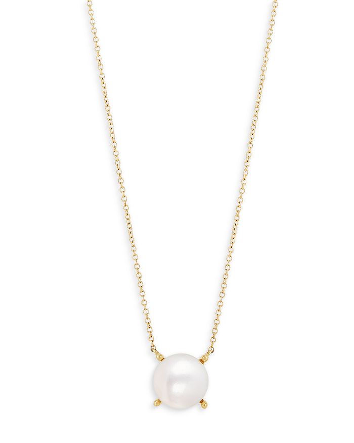 Bloomingdale's - Cultured Freshwater Button Pearl Solitaire Pendant Necklace in 14K Yellow Gold, 18" - 100% Exclusive