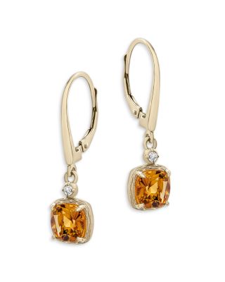 citrine drop earrings yellow gold