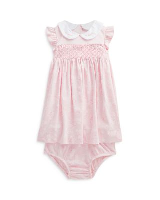 Ralph Lauren Girls' Floral Cotton Interlock Dress & Bloomers - Baby |  Bloomingdale's Kids