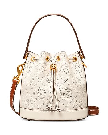 Tory Burch T Monogram Perforated Bucket Crossbody ...