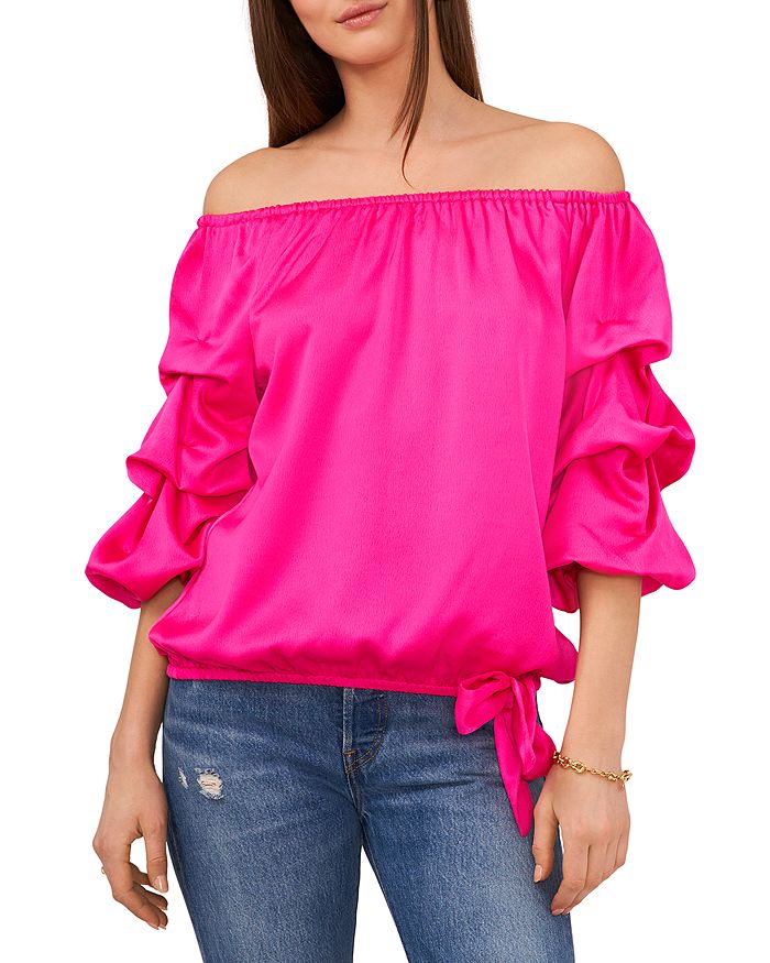 Vince camuto ruffle off the deals shoulder top