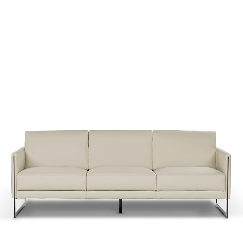 Giuseppe Nicoletti Coco 81 Leather 3 Seat Sofa In Bull  White/titanium
