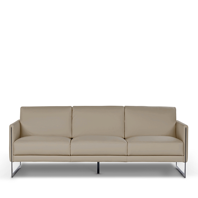 Giuseppe Nicoletti Coco 81 Leather 3 Seat Sofa In Bull  Beige/titanium