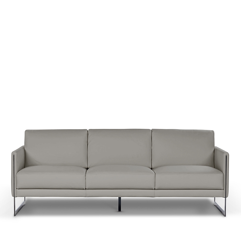 Giuseppe Nicoletti Coco 81 Leather 3 Seat Sofa In Bull  Tortora/titanium