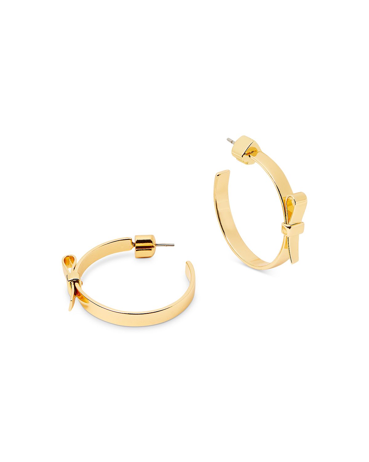 Photo 1 of KATE SPADE Gold Tone Bow Open Hoop Earrings