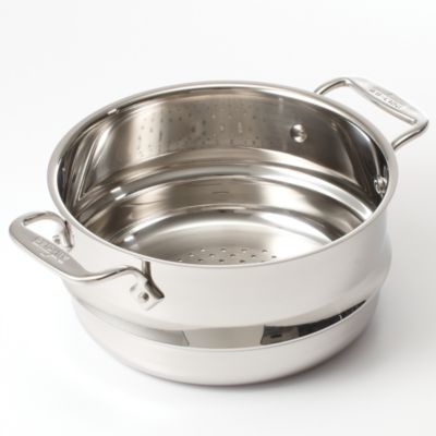 All-Clad 4303 Tri-ply Stainless Steel 3-qt Casserole with Steamer inse –  Capital Cookware