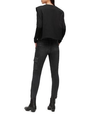 Duran Skinny Cargo Jeans in Washed Black