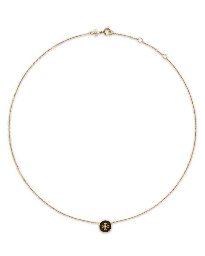 Kira Logo Colored Disc Pendant Necklace, 15.94"-17.61"