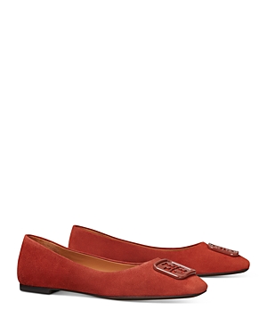 Tory Burch Georgia Square Toe Ballet Flat In Smoked Paprika