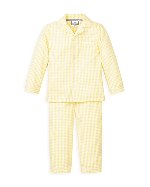 Petite Plume Unisex Gingham Pajama Set - Baby, Little Kid, Big Kid In Yellow