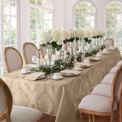 Barcelona Jacquard Damask Oblong Tablecloth, 144&amp;quot; x 60&amp;quot;