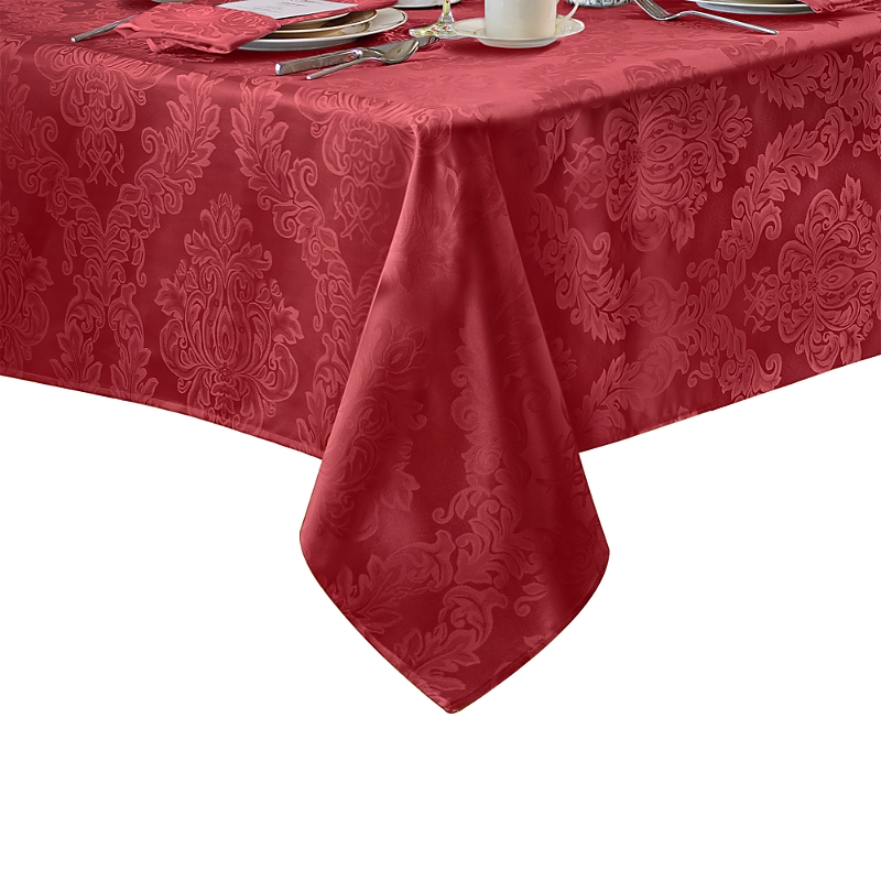 Elrene Home Fashions Elrene Barcelona Jacquard Damask Oblong Tablecloth, 102 X 60 In Red