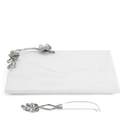 White Orchid Small Cheeseboard with Knife