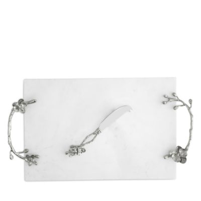 White Orchid Cheese Board with Knife