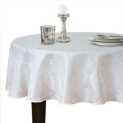 Barcelona Jacquard Damask Round Tablecloth, 90" x 90"
