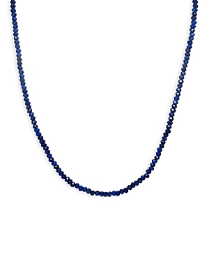 14K Yellow Gold Lapis Lazuli Bead Collar Necklace, 14-16