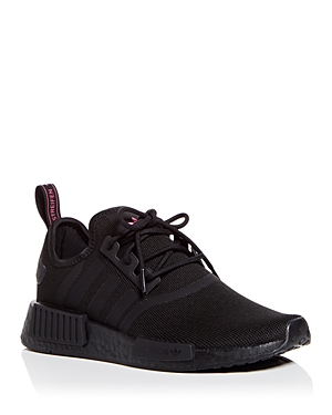 Adidas Originals Women's Nmd R1 Primeblue Knit Low Top Sneakers In Cblack/cbl