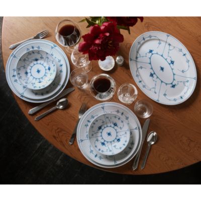 Blue Fluted Plain Dinner Plate
