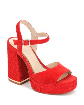 red high heel wedges