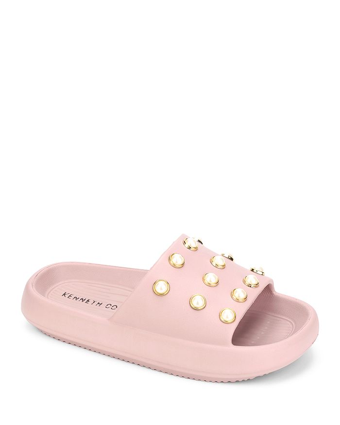 Kenneth Cole - Women's Mello Imitation Pearl Dotted Platform Slide Sandals
