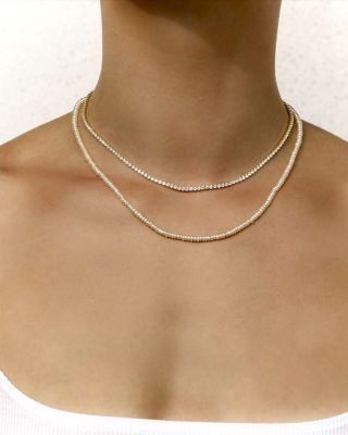 Cubic Zirconia Tennis Necklace, 16&amp;quot;-18&amp;quot; 