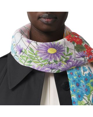 burberry floral silk scarf