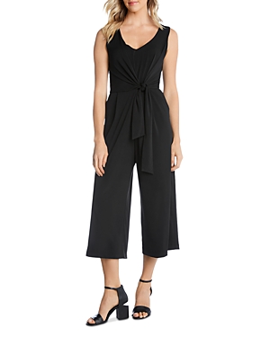Shop Karen Kane Knit Tie Front Jumpsuit In Black