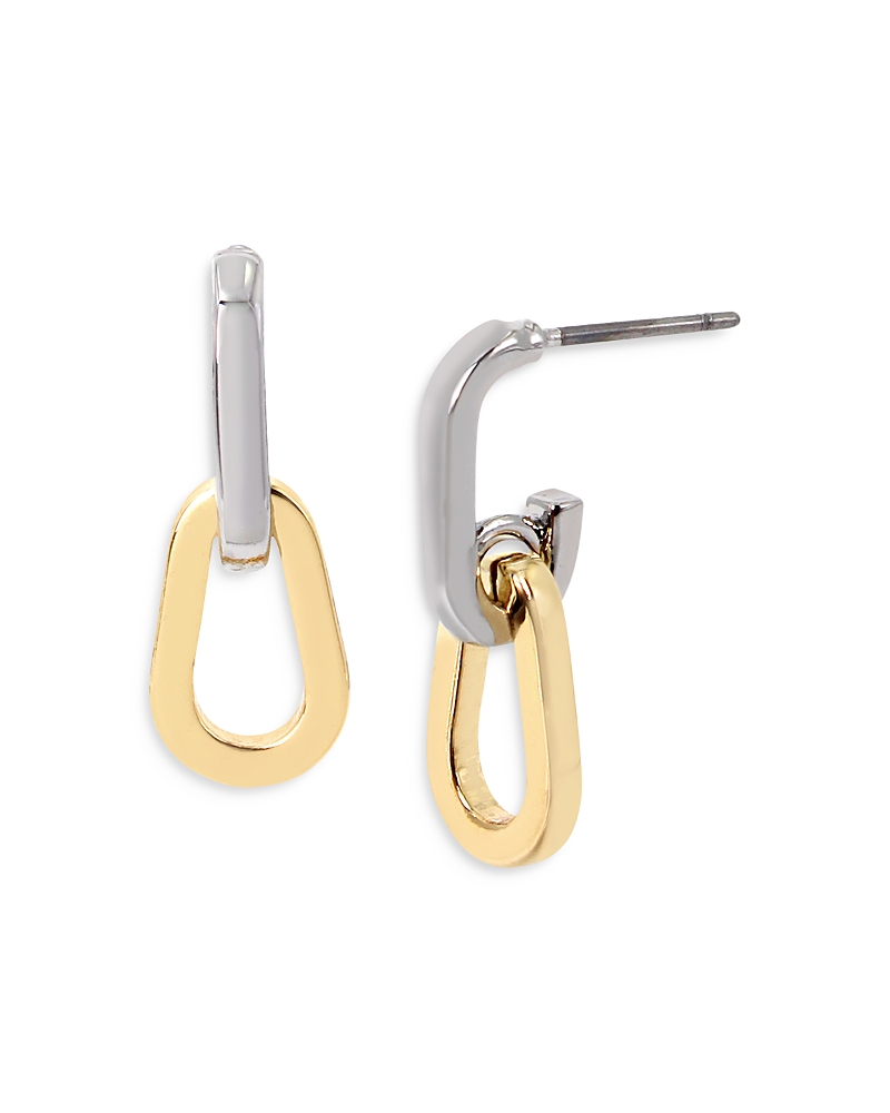 Allsaints Carabiner Link Drop Earrings In Gold/silver