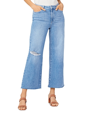 Paige Anessa High Rise Ankle Wide Leg Jeans in Kara Destructed