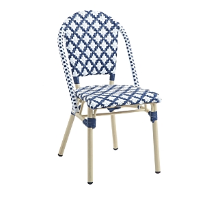 Sparrow & Wren Quade Faux Rattan Outdoor Dining Chairs, Set Of 2 In Navy