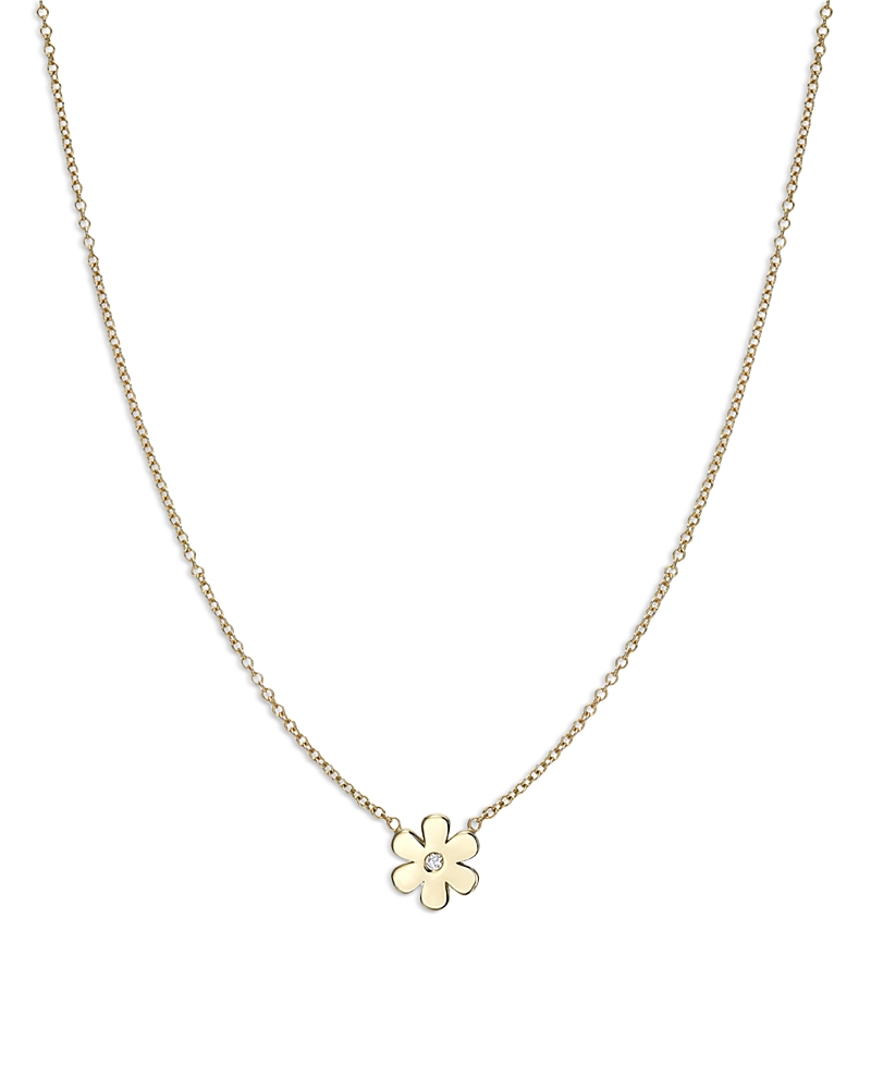 Zoe Lev 14k Yellow Gold Diamond Flower Pendant Necklace, 16-18 In Gold