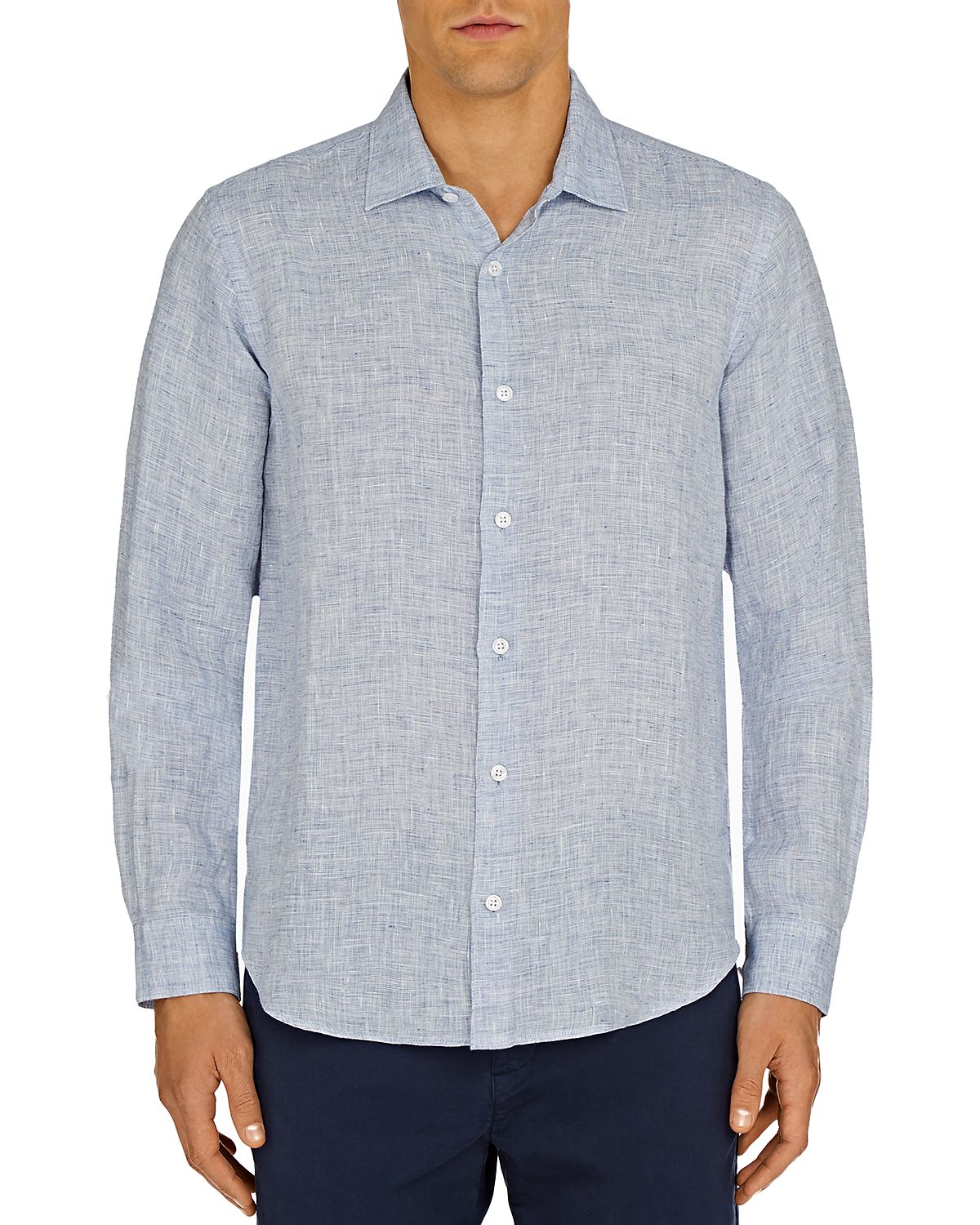 Orlebar Brown Giles Linen Textured Tailored Fit Button Down Shirt