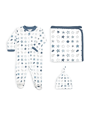 Noomie Boys' Denim Stars Hat, Footie & Blanket Set - Baby Noomie Boys' Denim Stars Hat, Footie & Blanket Set - Baby