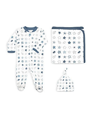 Noomie Boys' Denim Stars Hat, Footie & Blanket Set - Baby