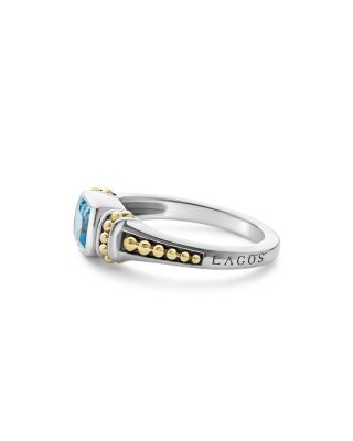 18K Yellow Gold & Sterling Silver Rittenhouse Blue Topaz Ring