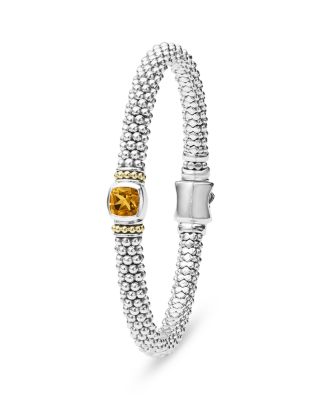 Sterling Silver & 18K Yellow Gold Rittenhouse Citrine Solitaire Link Bracelet