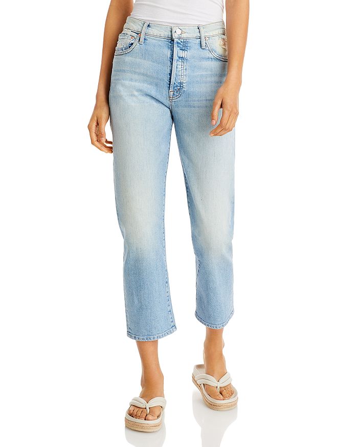 MOTHER The Ditcher High Rise Crop Straight Leg Jeans in Resting Beach ...