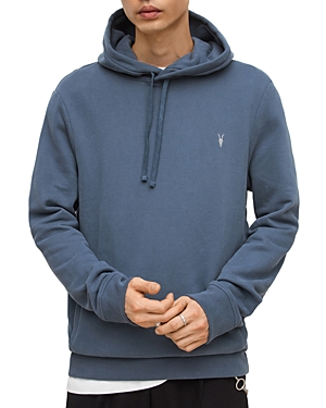 Allsaints Raven Pullover Hoodie In Stormy Blue