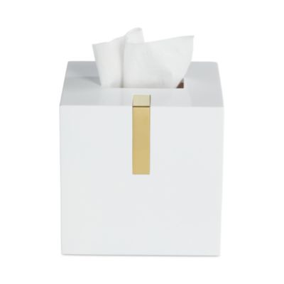 Houston Street White/Brass Tissue Cover