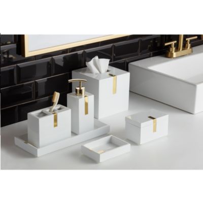 Houston Street White/Brass Tissue Cover
