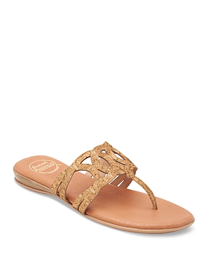 ANDRE ASSOUS WOMEN'S NATURE SLIP ON THONG SANDALS